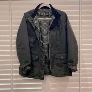 Barbour Olive Green Waxed Cotton Jacket Sz 6